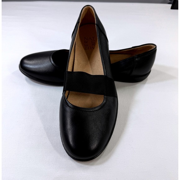 Naturalizer Aliz Slip On Elastic Strap Comfort Flats, Black, Sz 10M-NEW - Picture 1 of 6